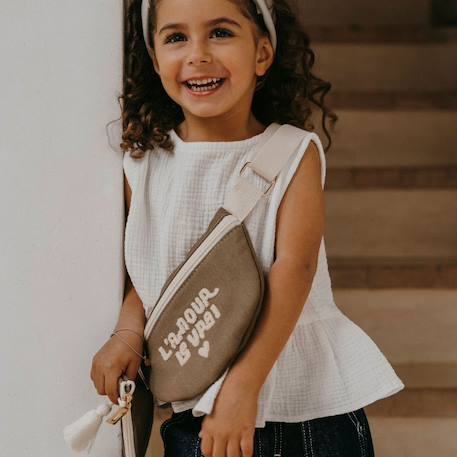 Sac banane enfant l'amour le vrai Taupe 2 - vertbaudet enfant 