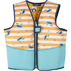 Jouet-Jeux de plein air-Gilet de natation baleine jaune-blanc (4-6 ans)