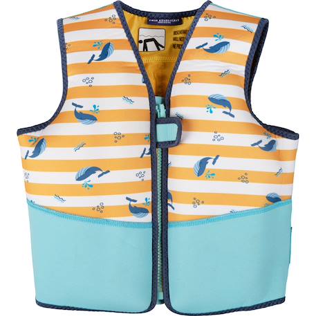Gilet de natation baleine jaune-blanc (4-6 ans) Bleu, jaune, blanc 1 - vertbaudet enfant 