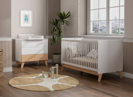 Petite chambre bébé equilibre Blanc / pin 1 - vertbaudet enfant 