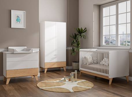 Chambre bébé equilibre Blanc / pin 1 - vertbaudet enfant 