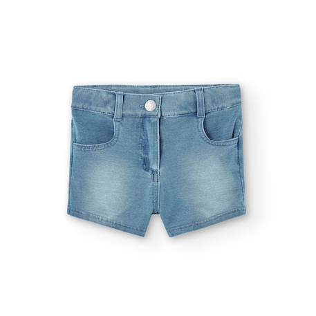 Short en denim avec bouton et fermeture éclair Bleu 1 - vertbaudet enfant 
