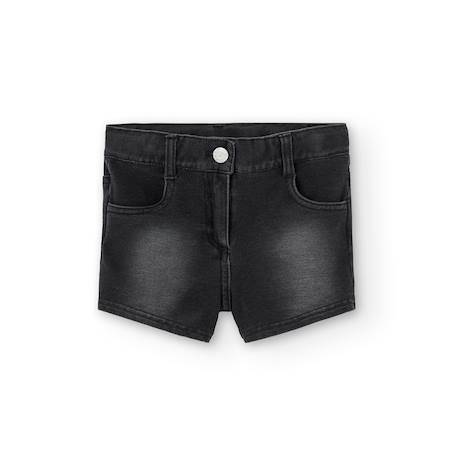 Short en denim avec bouton et fermeture éclair Noir 1 - vertbaudet enfant 