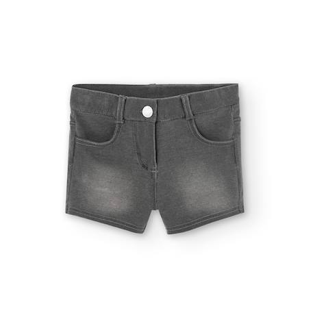 Short en denim avec bouton et fermeture éclair Gris 1 - vertbaudet enfant 