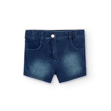 Short en denim avec bouton et fermeture éclair Bleu 1 - vertbaudet enfant 