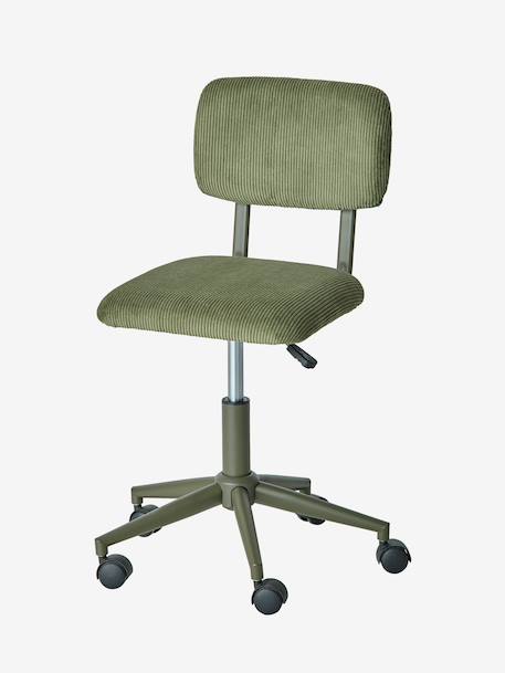 Chaise de bureau à roulettes enfant en velours écru+rose+vert 15 - vertbaudet enfant 