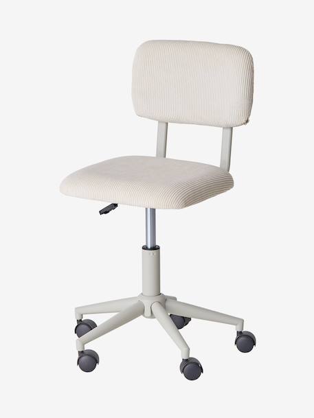 Chaise de bureau à roulettes enfant en velours écru+rose+vert 6 - vertbaudet enfant 