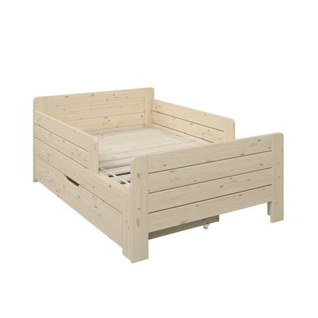 Lit évolutif avec tiroir et matelas pin massif edouard Blanc+Bois 9 - vertbaudet enfant 