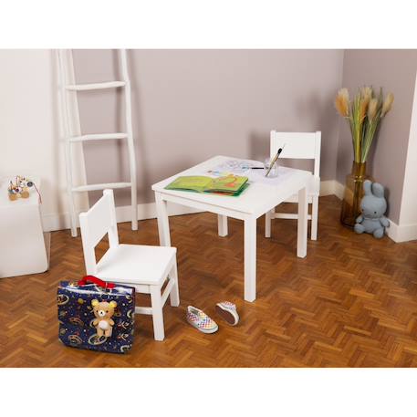 Table enfant en bois    4-7 ans Blanc+Bois 5 - vertbaudet enfant 