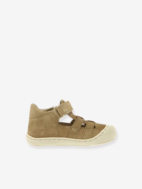 Bottillons semi-ouverts bébé beige+vert sauge 2 - vertbaudet enfant 