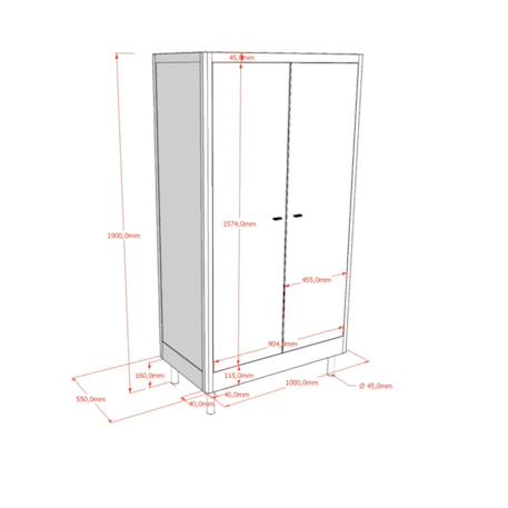 Armoire 2 portes en chêne massif  romane Bois naturel 6 - vertbaudet enfant 