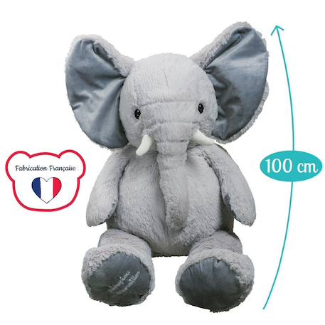 Peluche géante eléphant jojo  - made in france Gris 2 - vertbaudet enfant 