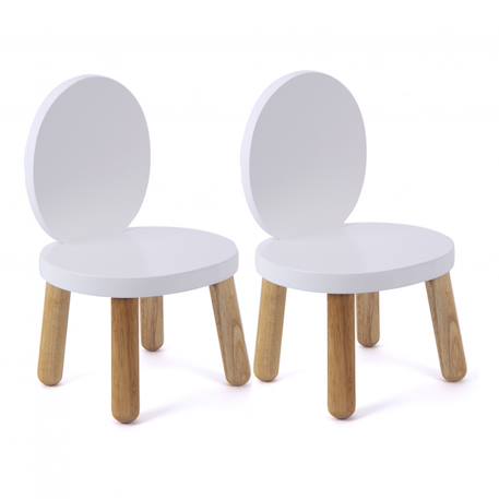 Lot de 2 ma première chaise enfant ovaline  1-4 ans Blanc et bois 1 - vertbaudet enfant 