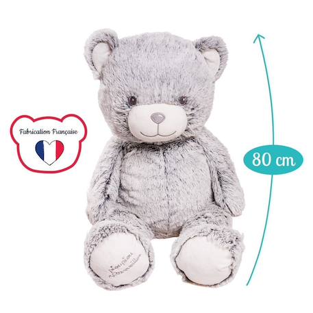 Peluche géante ours gaston gris  - made in france Gris 2 - vertbaudet enfant 