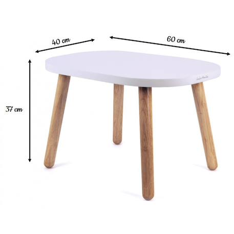 Ma première table enfant ovaline  1-4 ans Blanc et bois+Vert sauge 3 - vertbaudet enfant 
