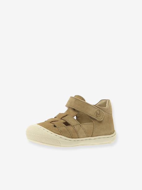 Bottillons semi-ouverts bébé beige+vert sauge 1 - vertbaudet enfant 