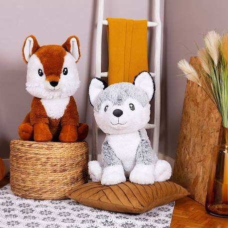 Peluche géante chien husky kodi  - made in france Gris et blanc 5 - vertbaudet enfant 