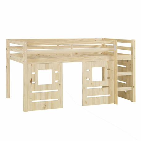 Pack lit mi-hauteur avec matelas bois massif alma Bois naturel 2 - vertbaudet enfant 