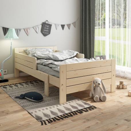 Lit évolutif avec tiroir et matelas pin massif edouard Blanc+Bois 8 - vertbaudet enfant 