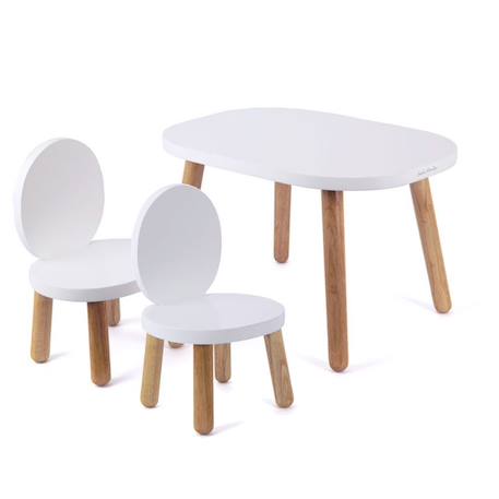 Ensemble table et chaises enfant ovaline  1-4 ans Blanc et bois+Vert sauge 1 - vertbaudet enfant 
