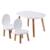 Ensemble table et chaises enfant ovaline  1-4 ans Blanc et bois+Vert sauge 1 - vertbaudet enfant 