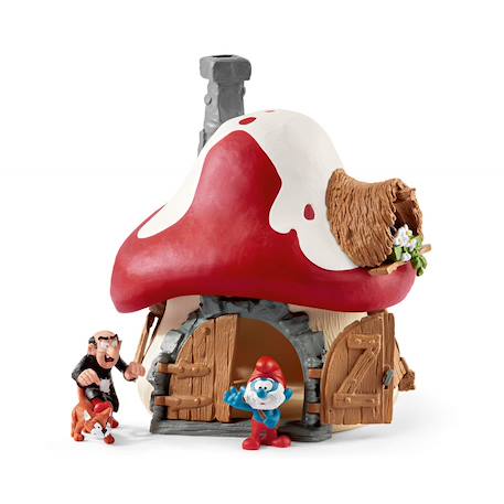 Maison des schtroumpfs avec 2 figurines Rouge 1 - vertbaudet enfant 