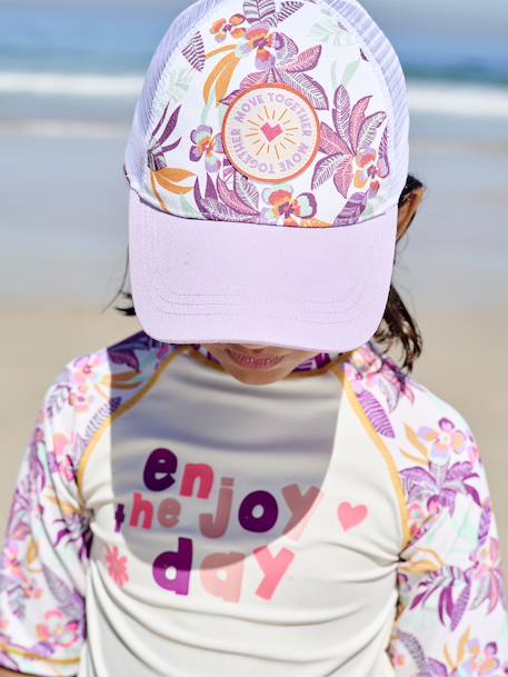 Casquette fille avec dos en mesh Lilas/blanc 1 - vertbaudet enfant 
