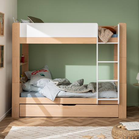 Tiroir lit gigogne en hêtre naturel  arsène Bois naturel 2 - vertbaudet enfant 
