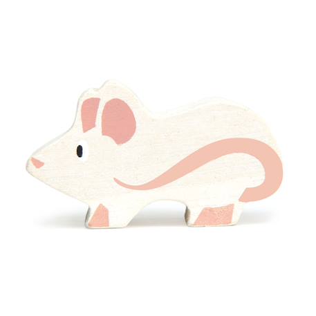 Figurine souris en bois Blanc 1 - vertbaudet enfant 