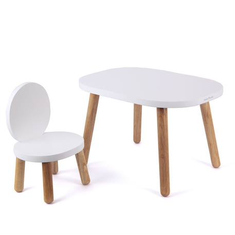 Ma première table enfant ovaline  1-4 ans Blanc et bois+Vert sauge 4 - vertbaudet enfant 