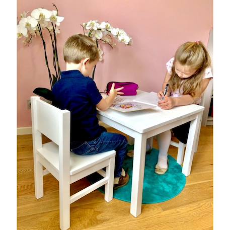 Lot de 2  chaises enfant  en bois  4-7 ans Blanc+Naturel 5 - vertbaudet enfant 