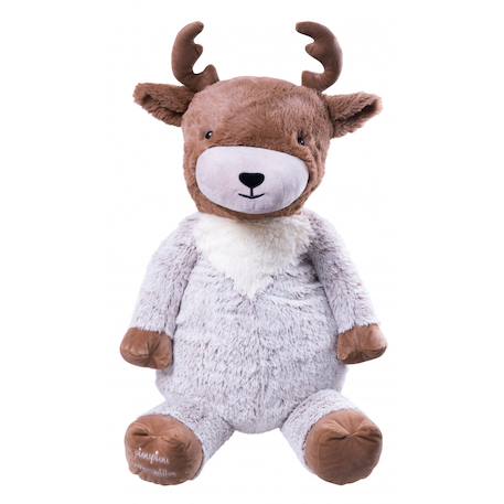 Peluche géante renne qorvik  - made in france Marron, blanc, crème, taupe, gris 1 - vertbaudet enfant 