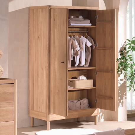 Armoire 2 portes en chêne massif  romane Bois naturel 2 - vertbaudet enfant 