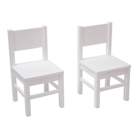 Lot de 2  chaises enfant  en bois  4-7 ans Blanc+Naturel 1 - vertbaudet enfant 