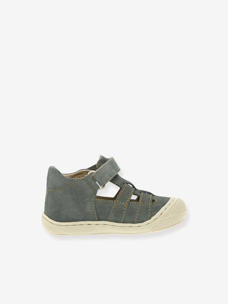 Bottillons semi-ouverts bébé beige+vert sauge 8 - vertbaudet enfant 