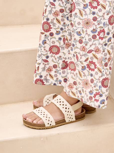 Sandales scratchées effet crochet enfant collection maternelle beige 1 - vertbaudet enfant 