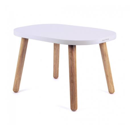 Ma première table enfant ovaline  1-4 ans Blanc et bois+Vert sauge 1 - vertbaudet enfant 