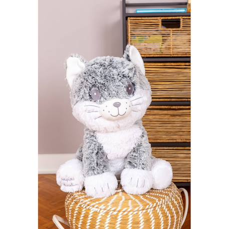 Peluche géante chat moustache  - made in france Gris 2 - vertbaudet enfant 