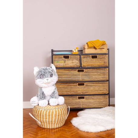 Peluche géante chat moustache  - made in france Gris 6 - vertbaudet enfant 