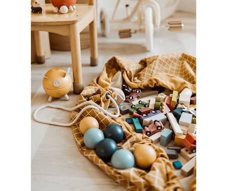 Tapis et sac de rangement grid mustard Jaune 3 - vertbaudet enfant 