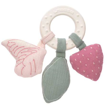 Anneau de dentition en caoutchouc naturel papillon Rose 1 - vertbaudet enfant 