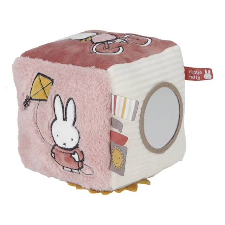Cube d'activités 15cm - miffy fluffy Rose et blanc 1 - vertbaudet enfant 