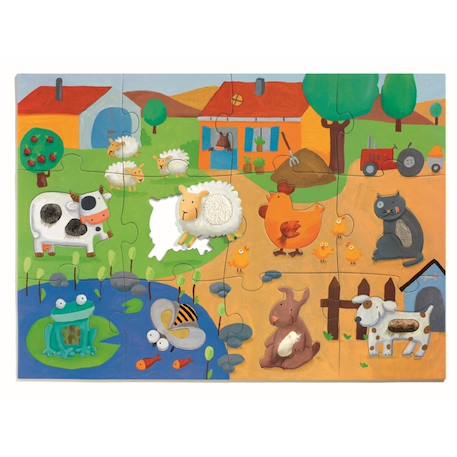 Puzzle géant tactiloferme Multicolore 2 - vertbaudet enfant 