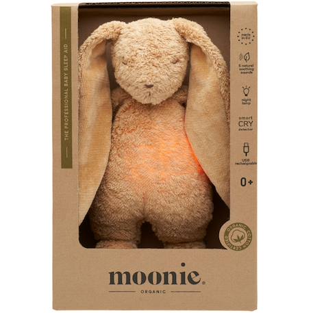 Peluche veilleuse lapin nature bio avec sons & lumières cappuccino 2.0 Marron 4 - vertbaudet enfant 