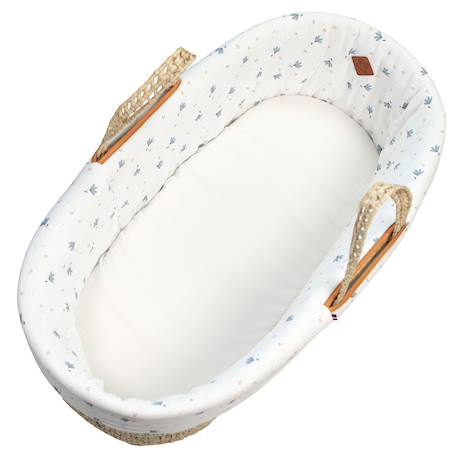 Habillage de couffin en gaze de coton Bleuet imprimé floral 1 - vertbaudet enfant 