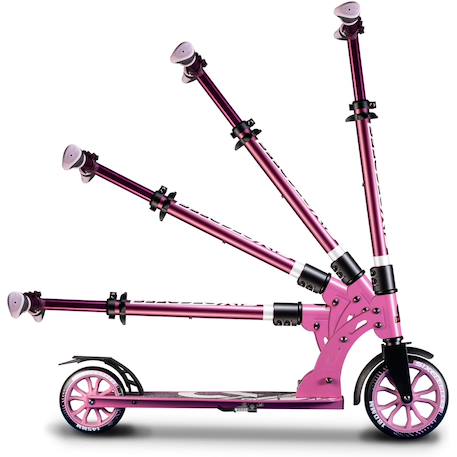 Six degrees trottinette junior aluminium - mécanisme de pliage et béquille - 180/145 mm Rose 4 - vertbaudet enfant 