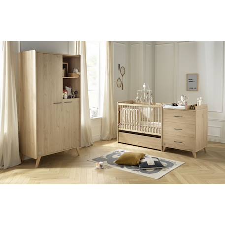 Lit bébé combiné évolutif avec matelas - arty Marron 6 - vertbaudet enfant 