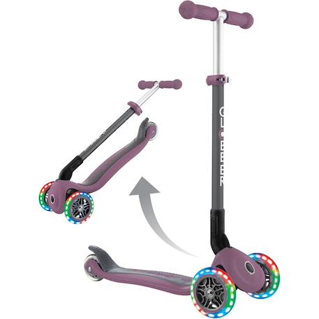 Trottinette primo - 120/80 mm, abec 5, 3 roues, hauteur réglable,roues led Rose 6 - vertbaudet enfant 