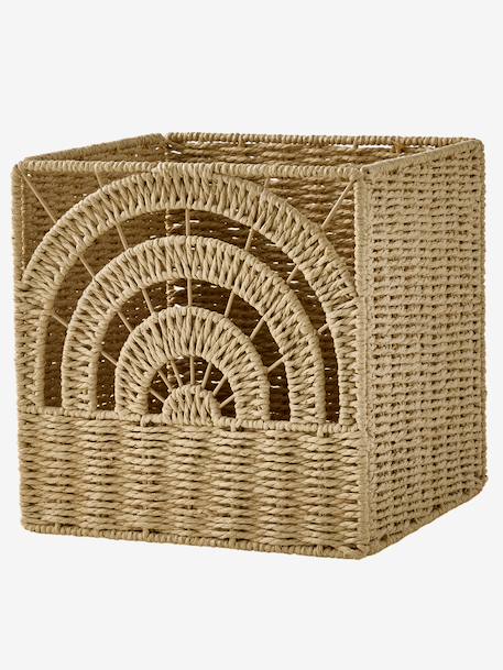 Bac de rangement pliable Arc-en-ciel en corde de papier beige 3 - vertbaudet enfant 