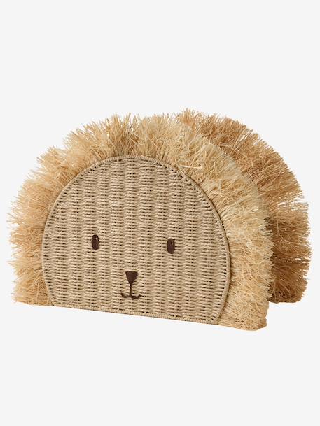 Panier de rangement Lion en corde de papier et raphia beige 3 - vertbaudet enfant 